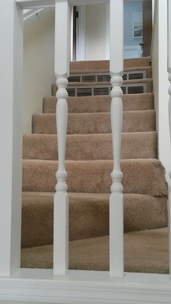 Why on earth were return  vents put in the staircase?    Who knows, but they were coming out.  No more stubbed toes on those stupid things.