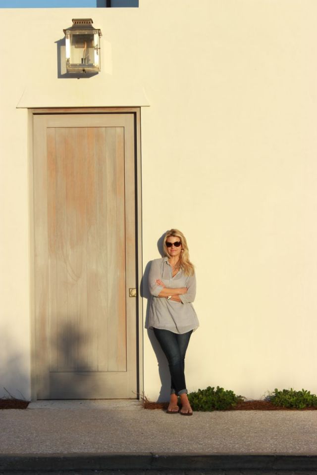 My husband took this of me standing by a stunning side entry of an Alys Beach residence. My husband took this of me standing by a stunning side entry of an Alys Beach residence.