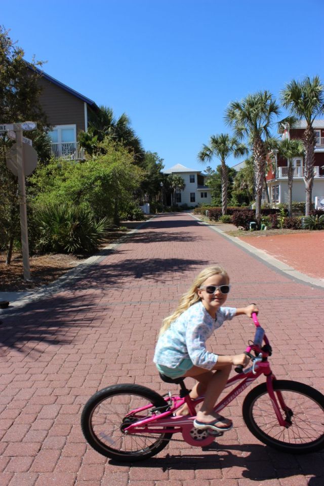 We brought our own helmets from home, so rest assured she wore it after the initial ride home from the rental shop). We brought our own helmets from home, so rest assured she wore it after the initial ride home from the rental shop).